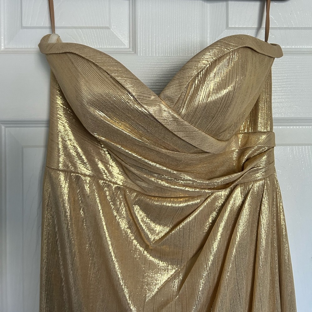 💛Beautiful gold strapless dress size 8